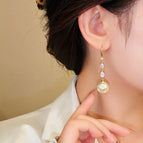 11#Zircon pearl tassel (real gold plating)