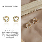 19#925 Silver Needle Earrings Pair