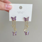 1 # Purple Butterfly Earrings