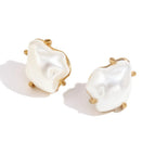 Luxury Baroque Imitation Pearl Earrings-Gold