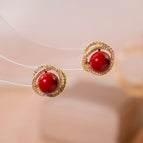 43# Circle Diamond Surround Ear Studs