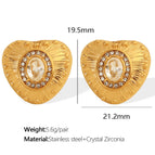 Eh790 White Stone Gold Earrings