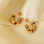 18K Gold-Colorful crystals
