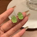 63# green crystal earrings