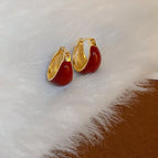 39#Earrings - Red (Real Gold Plating)