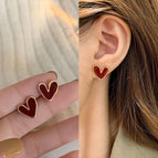 Simple Love Heart Stud Earrings