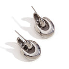 Splicing C- Shaped U-Shaped Small Eardrops-Steel Color
