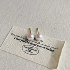 Bright White 8mm Steamed Bread Pearl Stud Earrings
