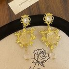 14# Love Heart Flowers Stud Earrings (A2030)