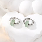 7# Transparent Green Natural Stone Ear Ring