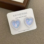 2236 Blue Dopamine Resin Love Silver Needle