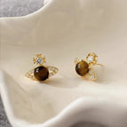 Tiger Eye Saturn Earrings