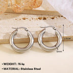 Steel Earrings-2.5cm