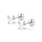 Steel Color round AB White Zirconium / 0.8*6*5 * 4mm