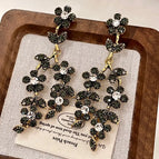 2512151 Vintage Full Diamond Flower Earrings