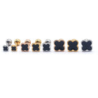 Four-leaf Black Surface (0.8x6x4mm) / 1 Piece Steel Color