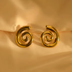 Tubular Spiral Stud Earrings [a Pair]/26*30mm
