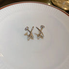 40# Silver Needle-Silver Cross X-Shaped (Real Gold Plating)