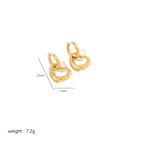 Golden Oblique Love Heart Earrings