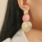 36#Golden three-piece middle pink
