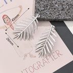45x26mm (Needle Thickness: 0.7) / Blype Leaf-Shaped Earring (Steel Color) / 1 Pair/Package