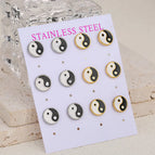 Gossip Dripping Stud Earrings 75 / Gold Silver / 6 Pairs/Card