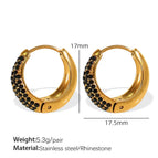 Eh818 Black Diamond Gold Earrings