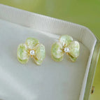 Light green phalaenopsis earrings