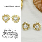 10#925 Silver Needle Earrings Pair