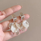 4# tassel shell flower earrings