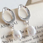 White Gold Color [with Sterling Silver Earplug]] / 925 Silver