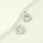 Silver / Irregular Quadrangle Stud Earrings