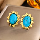 Gold Dark Blue Turquoise E-240