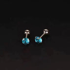 Silver Claw Blue Zirconia / 3mm Pair