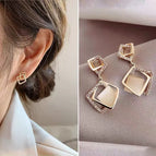Square cat eye earrings