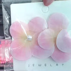 High-end Pink Artificial Flower Pearl Earrings