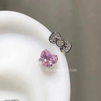 Pink Bow Stud Earrings