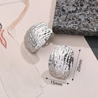 20x15mm (Needle Thickness: 0.5mm) / Irregular Curved Earrings (Steel Color) / 1 Pair/Package