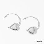 Silver Love Heart Earrings D2879