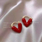 Wine Red Love Ear Clip
