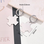 30x30mm / Large Light Gold Cross Geometric Pattern Earrings (Steel Color) / 1 Pair/Package