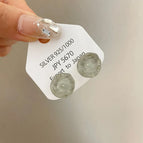 1944 Gray Small Ice Cube Earrings 925 Silver Needle