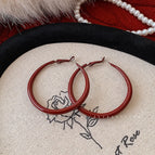 1# Retro Ankela Red Ear Ring 5cm
