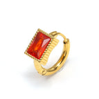 Golden Rectangular Orange Diamond