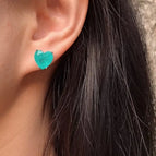 2504227 Lake Blue Heart Zircon Earrings (S925 Silver Needle)