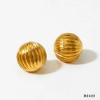 Golden, round Earrings D2422