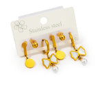 Bow Pearl Earrings Set 0084