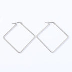 3 Rhombus Earrings Steel Color