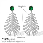 EH210GS Green Zirconia Silver Earrings