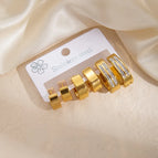 Large Double Layer Zircon Earrings Set 1185